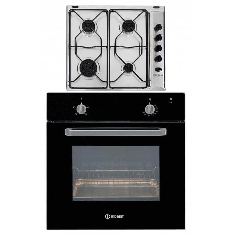 Indesit IFV220BL four encastrable électrique + plaque à gaz