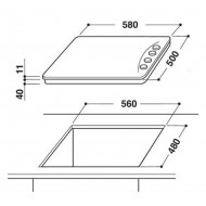 Indesit IFV220BL four encastrable électrique + plaque à gaz