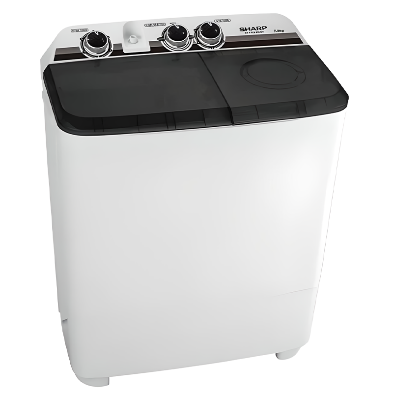 Sharp ES-T75X-WN-BK | Lave-linge semi automatique | Consommation d’eau : 58L | Vitesse d’essorage: 1320rpm