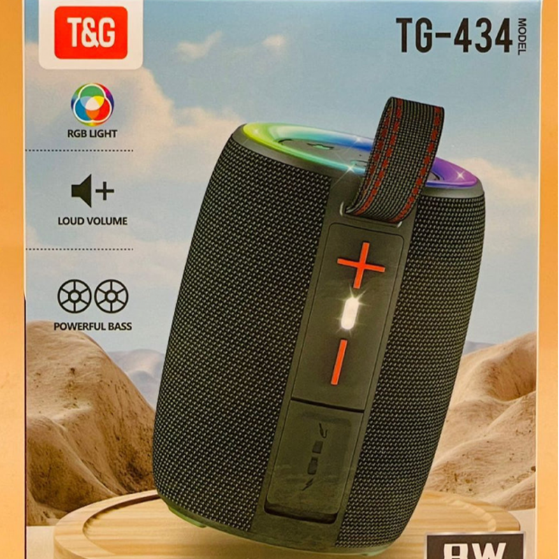 T&G TG434 Enceinte portable sans fil | Puissance 8W | Bluetooth 5.3, USB, LED