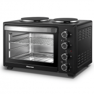 Hisense H28TOBKL16 four et plaque chauffante électrique, 28 l, noir, 2600 W, minuterie