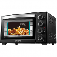 Etkal JK48A Four avec deux plaques chauffantes, Noir, 48 Litres, 2000W, 60min, Acier inox