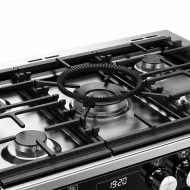 Enduro PCK100X60X Cuisinière avec affichage | 3 fours électriques, 7 feux à gaz | Chauffe-plat intégré