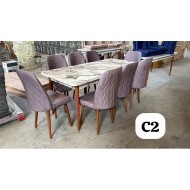 Table à Manger 8 Places, Marbre mauve, Modèle C2