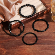 Bracelet en perle de nacre noire,  4 pièces - Helloprice