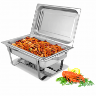 Chafing Dish Chauffe-Plats avec Bac à eau, Acier inoxydable, 11 Litres