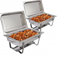 Chafing Dish Chauffe-Plats avec Bac à eau, Acier inoxydable, 11 Litres