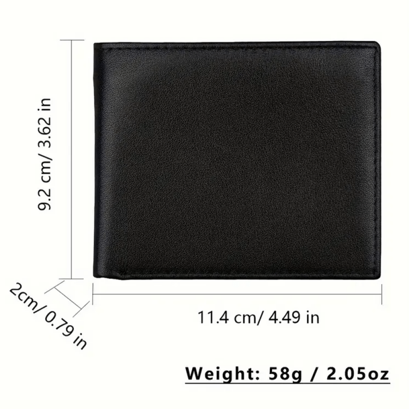 Portefeuille homme, Style épuré en cuir de vachette, Noir uni