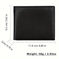 Portefeuille homme, Style épuré en cuir de vachette, Noir uni