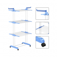 Séchoir à linge tour 4 niveaux ailes pliables, Acier inoxydable