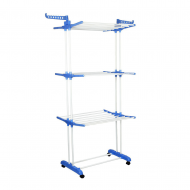 Séchoir à linge tour 4 niveaux ailes pliables, Acier inoxydable