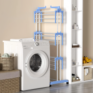 Séchoir à linge tour, 4 niveaux,  Ailes pliables, Acier inoxydable