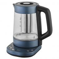 Bouilloire électrique en verre et acier inoxydable avec filtre 