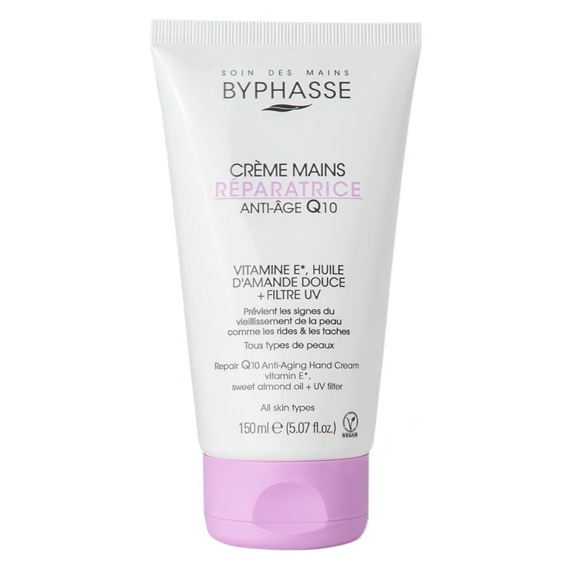 Byphasse crème mains réparatrice, Anti-âge Q10,  150ml