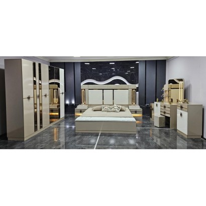 Lora Chambre à coucher | 6battants | 6pieces | Beige