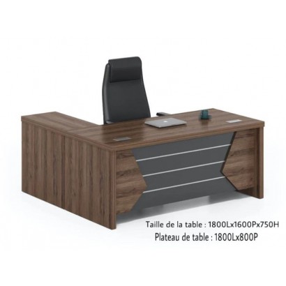 Mobilier de bureau directionnel – Bureau en L ergonomique avec caisson mobile