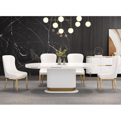 Table à manger C606 – Ensemble 6 personnes – Style contemporain