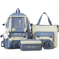 Sac à dos ensemble 4 pièces – confort et style, école ou loisir