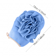 Éponge de bain double face exfoliante — sable fin + douceur, gant loofah, bleu