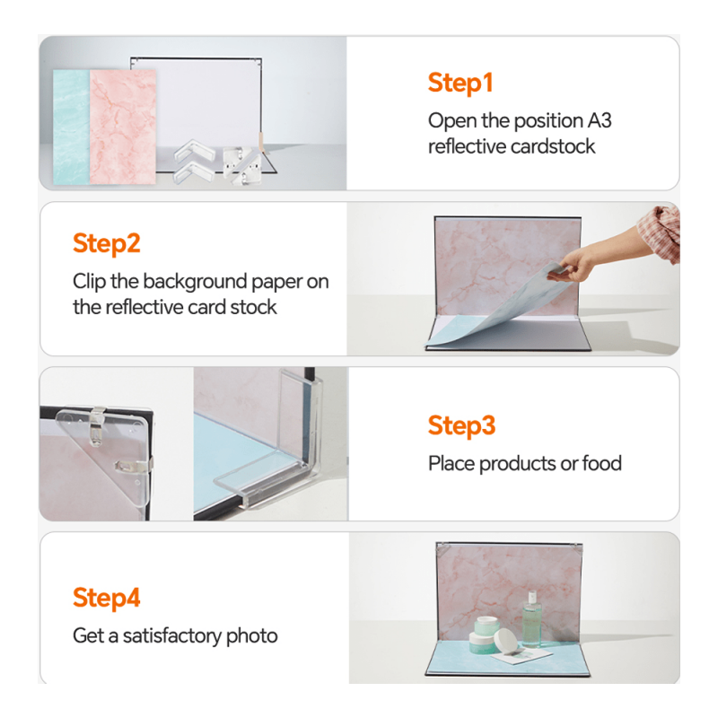 Kit de 7 toiles de fond pour photographie - 30 x 40 cm