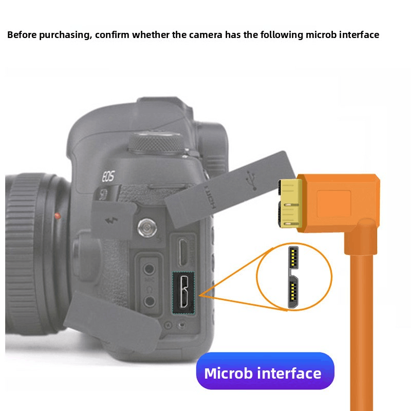 Câble caméra USB type-C vers micro-B – transfert rapide et stable, canon et nikon