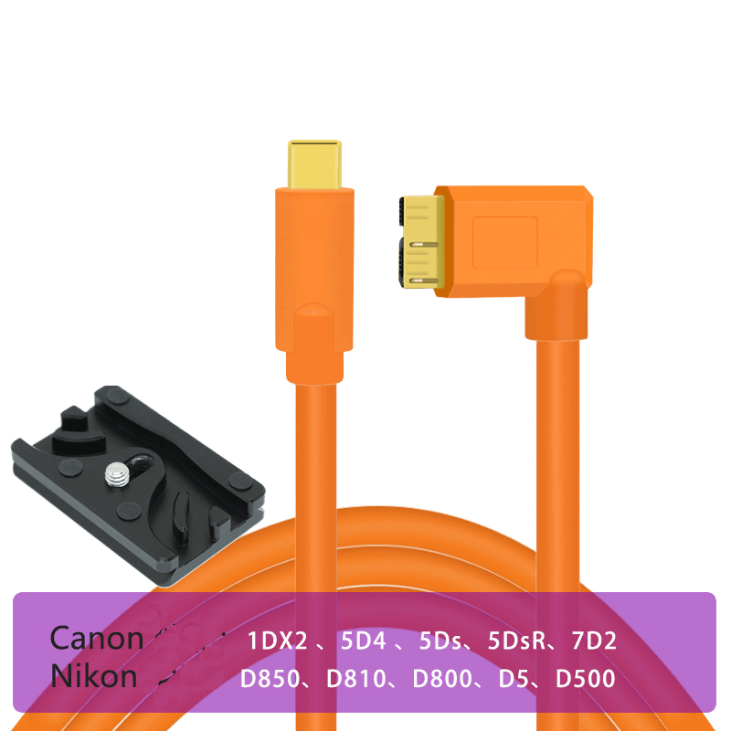 Câble caméra USB type-C vers micro-B – transfert rapide et stable, canon et nikon