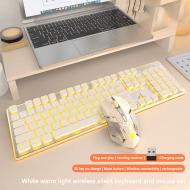 Combo clavier mécanique 2.4G et souris USB-C – design typewriter rétroéclairé, gaming et bureau sans fil