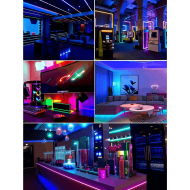 Bande LED RVB 100 Pieds éclairage flexible – ruban lumineux multicolore, application intelligente et télécommande