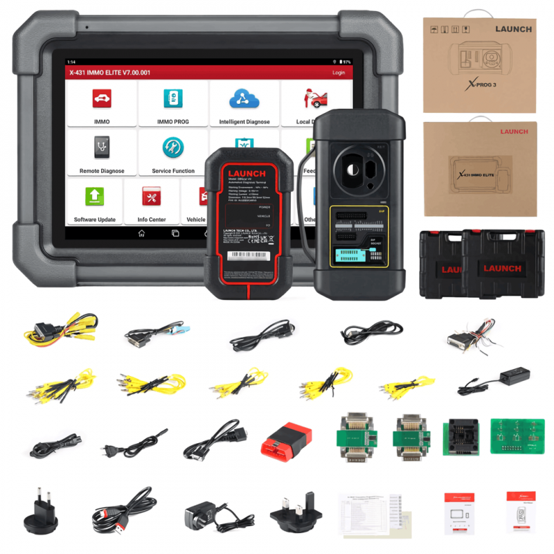 Launch X431 IMMO Elite+ X-PROG3 - Outil diagnostic automobile | programmation, antidémarrage et codage avancé