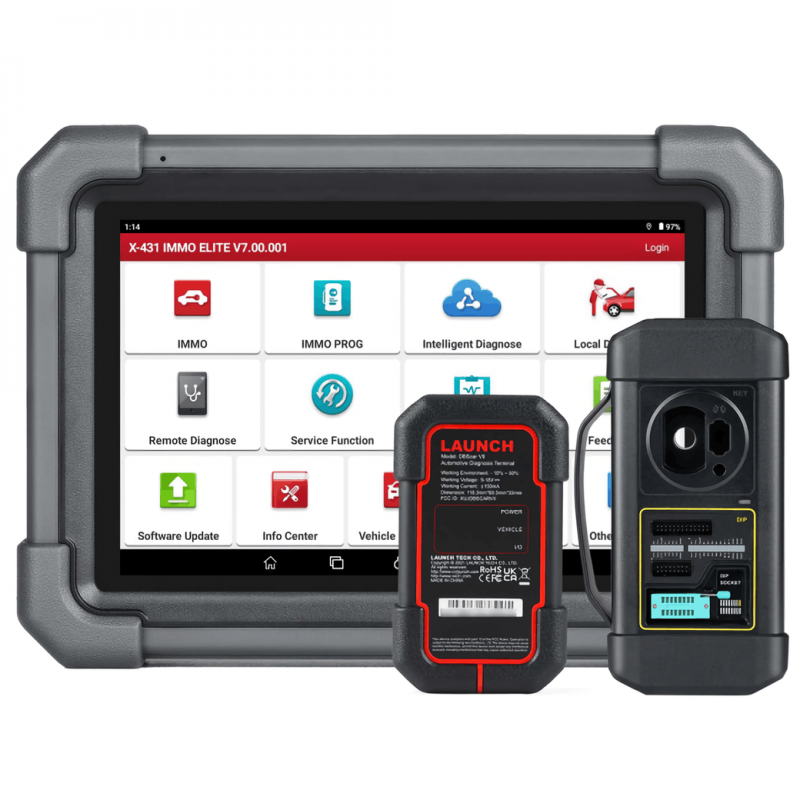 Launch X431 IMMO Elite+ X-PROG3 - Outil diagnostic automobile | programmation, antidémarrage et codage avancé