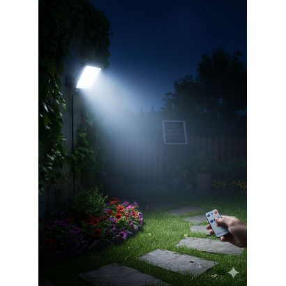 Split ZB105, projecteur LED solaire puissant et télécommande – lampe solaire extérieure 500W, éclairage sans électricité