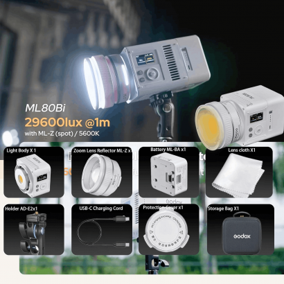 Godox ML80Bi / ML150Bi projecteur LED bi-color – lumière video, éclairage pro contrôle bluetooth et effets FX