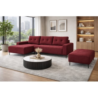 Vipera Ceniza – Canapé d’angle 5 places avec grande banquette, style lounge