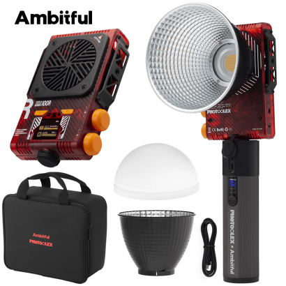 AMBITFUL 100R lumière vidéo LED 100W bicolore 2700K-6500K – projecteur LED, lampe photo et vidéo, éclairage studio portable