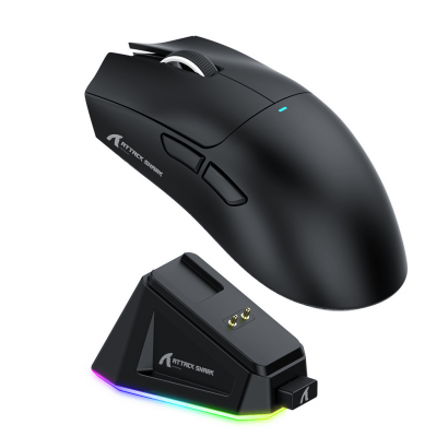 Attack Shark X11 souris gaming sans fil | tri-mode, station de charge magnétique dock RGB