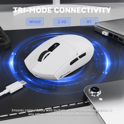 Attack Shark G3PRO souris gamer sans fil tri-mode | recharge magnétique, capteur PixArt PAW3311