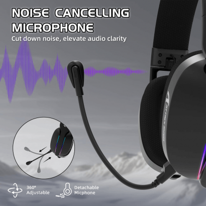 Attack Shark L90 casque gamer sans fil tri-mode – casque surround 7.1 ultra léger et micro détachable