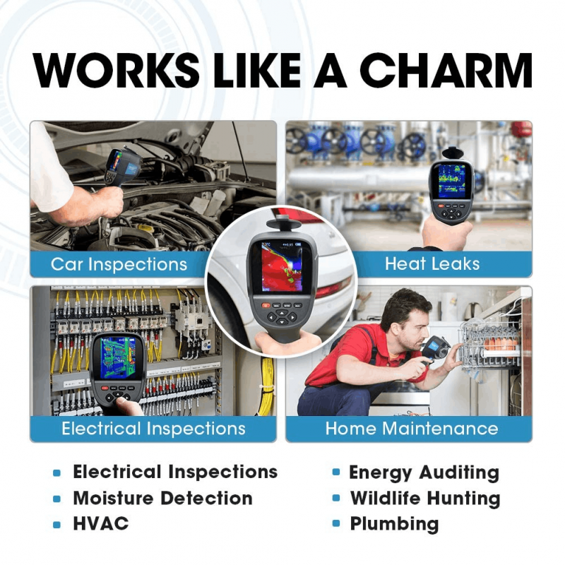 HTI HT-18+ caméra thermique infrarouge portable – capteur température corporelle et industrielle, enregistrement vidéo