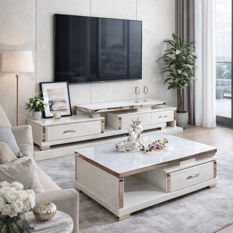 Table téléviseur TV204 + table basse – Mobilier moderne