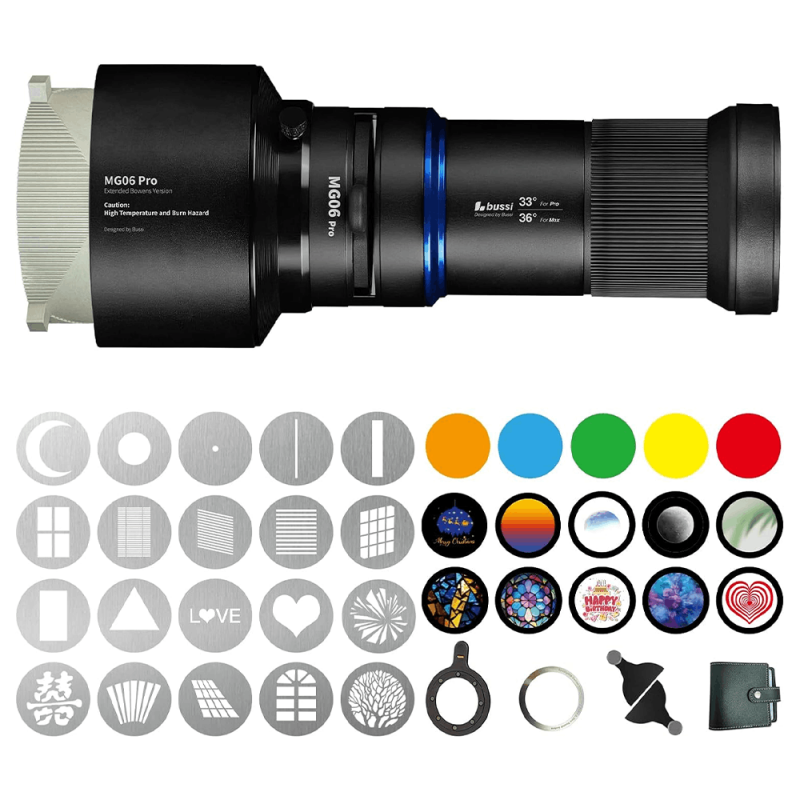 Bussi MG06 Pro Spotlight| Projecteur optique à zoom réglable conique 33/36° | Lumière créative | Accessoires flash studio