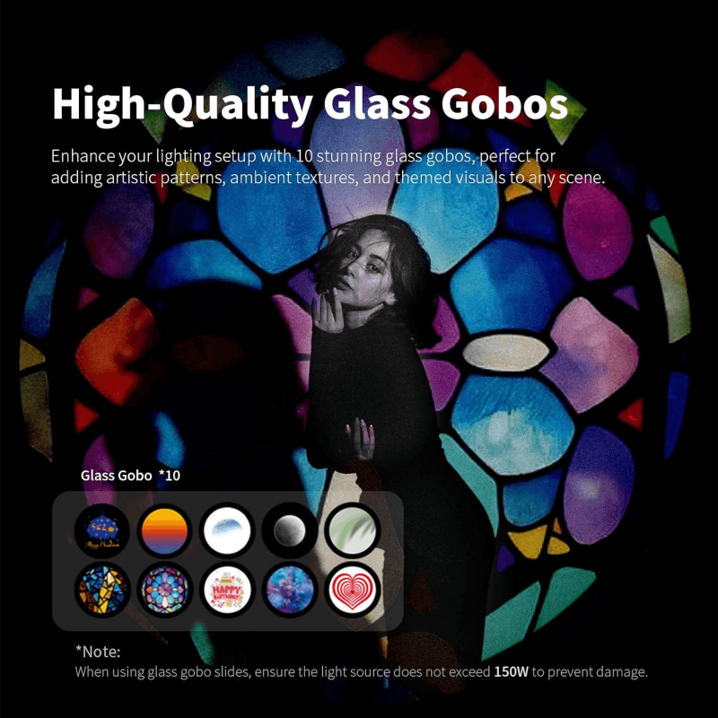 Bussi MG06 Pro Spotlight| Projecteur optique à zoom réglable conique 33/36° | Lumière créative | Accessoires flash studio