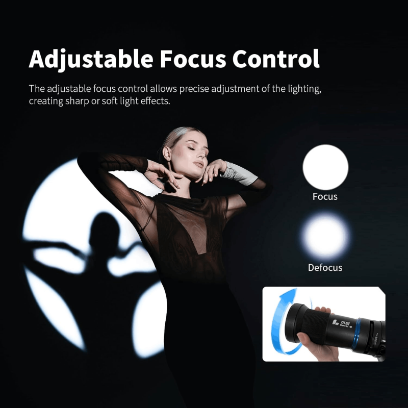 Bussi MG06 Pro Spotlight| Projecteur optique à zoom réglable conique 33/36° | Lumière créative | Accessoires flash studio