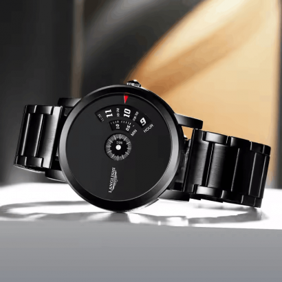 LANGLISHI 606 montre quartz homme bracelet en acier inoxydable – fine, design minimaliste, look classique et tendance