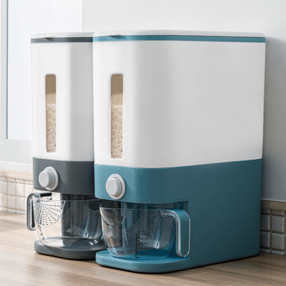 Distributeur aliments, riz, graine 12Kg – boîte de rangement hermétique et doseur