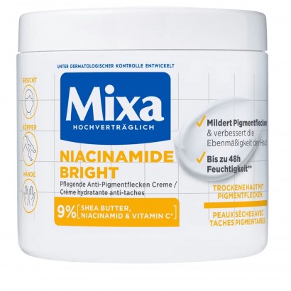 Mixa niacinamide bright crème multi-usage 400ml – crème visage, corps, mains, soin antitaches et éclat
