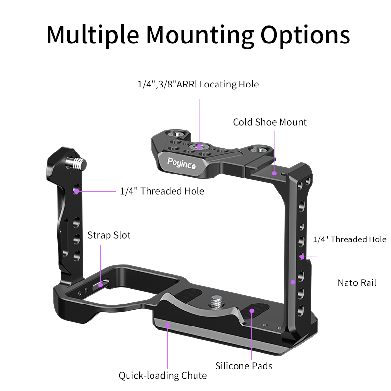 Poyinco Cage pour caméra Sony FX3/FX30 en alliage d'aluminium