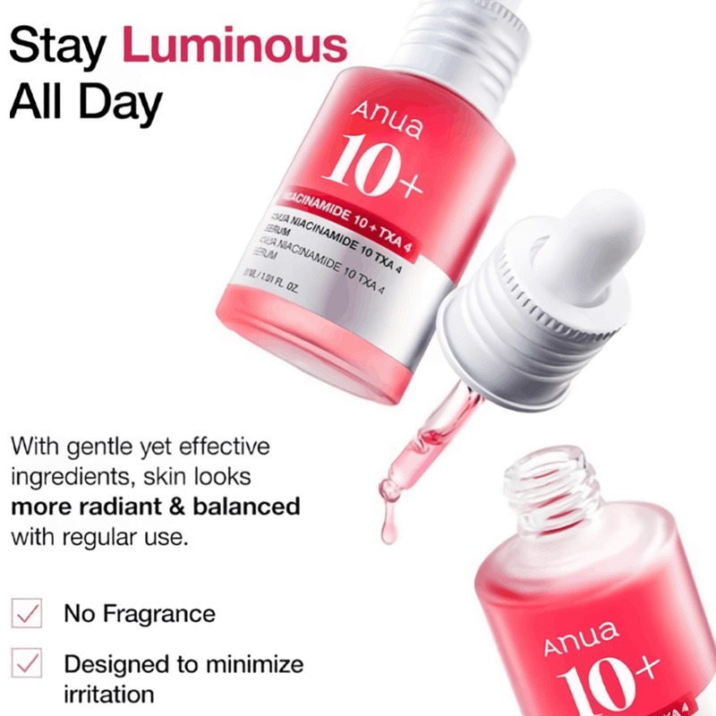ANUA sérum niacinamide 10% + TXA 4% – Soin éclaircissant anti-taches et teint uniforme