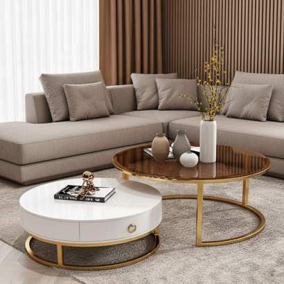 Table basse TB047 – Ensemble de 2 tables rondes