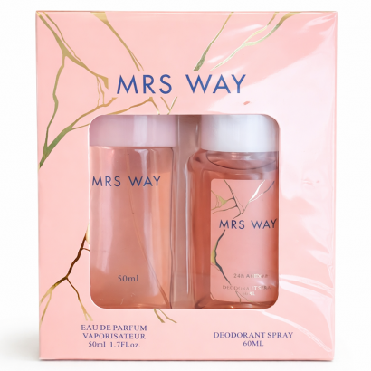 MRS WAY coffret parfum femme 2 pièces – eau de parfum 50ml + déodorant spray 60ml