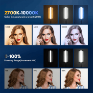 Tolifo ST‑60RGB, Bâton LED RGB 60W – 20FX, 2700 - 10000 K, contrôle app — Lumière continue portable